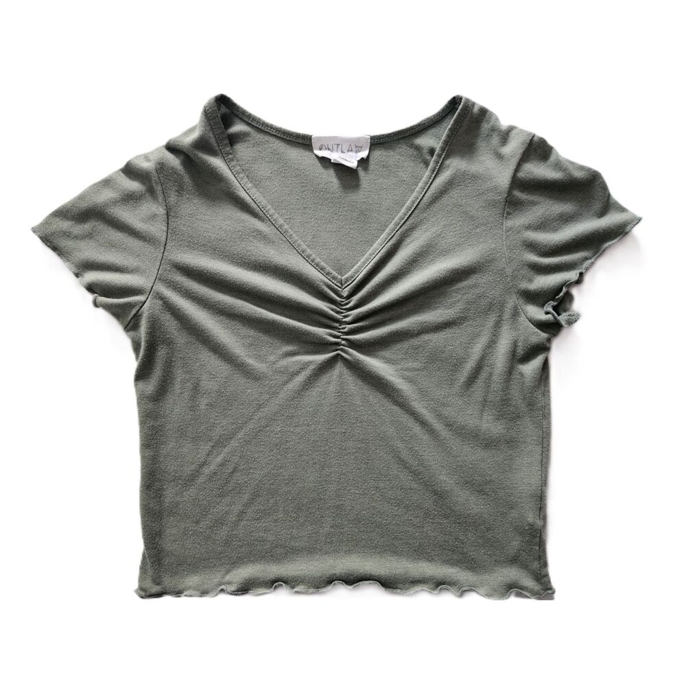 Outlaw Hunter Green Crop Top Women's Size L